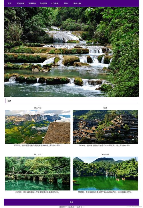 web前端期末大作业 html css家乡旅游主题网页设计-贵州js时间特效